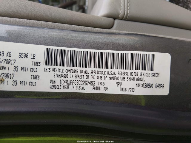 Продажа на аукционе авто 2012 Jeep Grand Cherokee Laredo, vin: 1C4RJFAG3CC267493, номер лота: 45271973