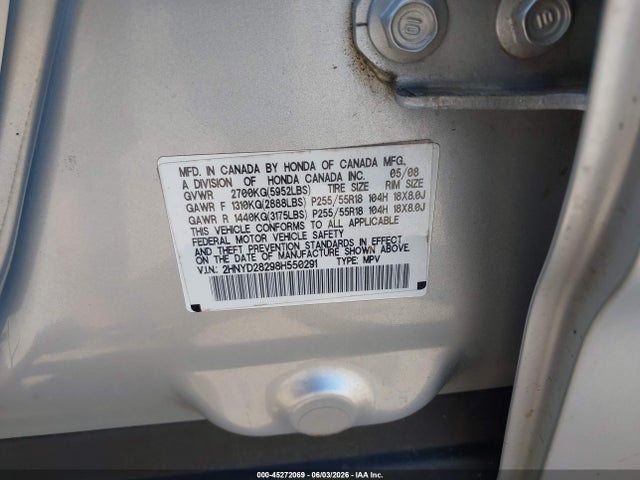 2008 Acura Mdx მანქანა იყიდება აუქციონზე, vin: 2HNYD28298H550291, აუქციონის ნომერი: 45272069