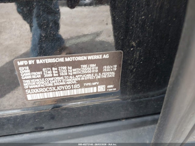 2018 Bmw X5 Xdrive35i მანქანა იყიდება აუქციონზე, vin: 5UXKR0C5XJ0Y05185, აუქციონის ნომერი: 45272148
