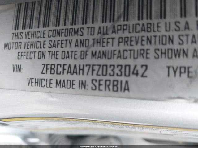 Aukcja sprzedaży 2015 Fiat 500l Pop, vin: ZFBCFAAH7FZ033042, numer aukcji: 45272228