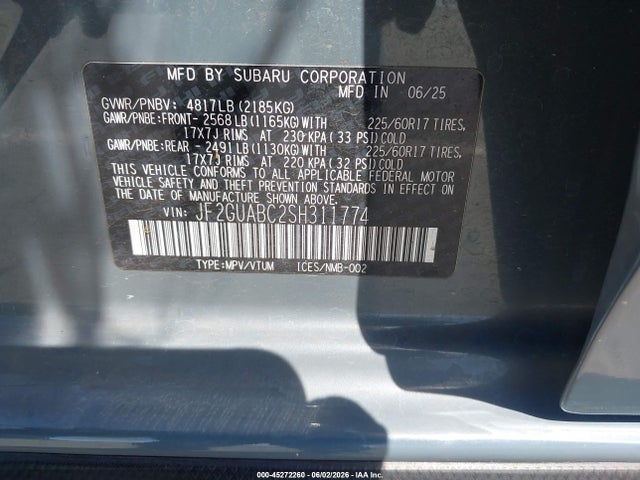 Subaru Crosstrek 2025 JF2GUABC2SH311774 Image 9
