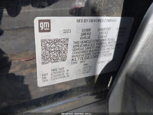 KL77LGE23RC174209 Chevrolet Trax Fwd 1rs