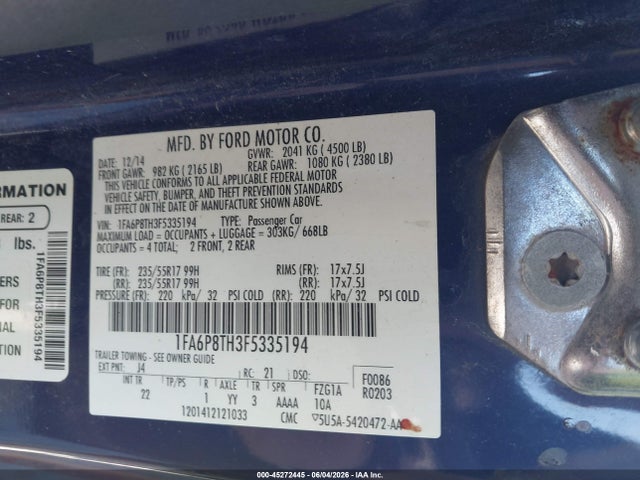 Ford Mustang Ecoboost 2015 1FA6P8TH3F5335194 Image 9