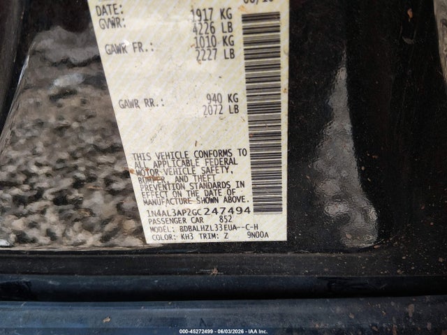 1N4AL3AP2GC247494 Nissan Altima 2.5 Sr