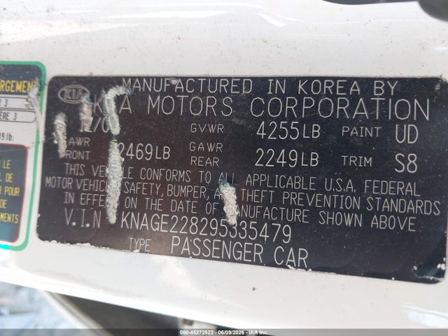Продажа на аукционе авто 2009 Kia Optima Lx, vin: KNAGE228295335479, номер лота: 45272523