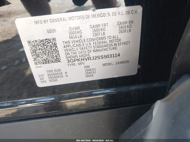 Продажа на аукционе авто 2025 Honda Prologue Ex, vin: 3GPKHVRJ2SS503114, номер лота: 45272545