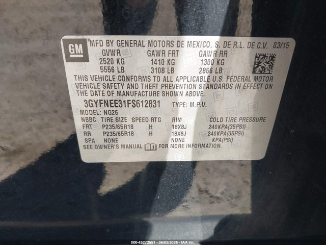 Cadillac Srx Luxury Collection 2015 3GYFNEE31FS612831 Image 9