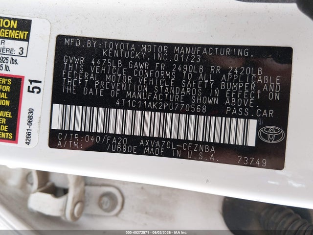Toyota CAMRY LE 2023 4T1C11AK2PU770568 Image 9