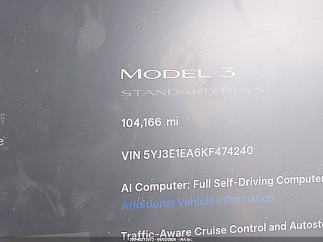 Tesla Model 3 Long Range/mid Range/standard Range/standard Range Plus 2019 5YJ3E1EA6KF474240 Image 13