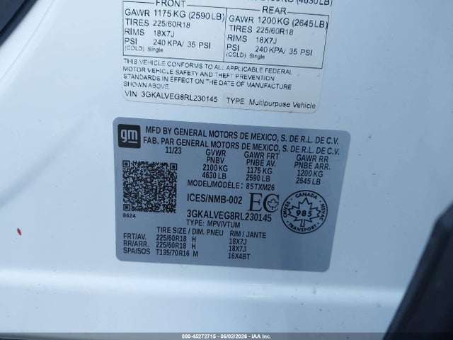 GMC Terrain Slt 2024 3GKALVEG8RL230145 Image 9