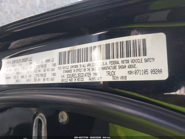 Продаж на аукціоні авто 2014 Ram 2500 Tradesman, vin: 3C6UR5CL3EG314729, номер лоту: 45272760
