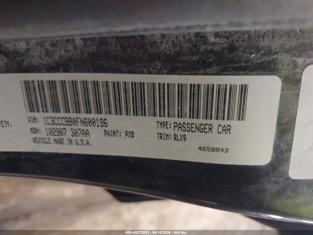 Продаж на аукціоні авто 2015 Chrysler 200 S, vin: 1C3CCCBB0FN600196, номер лоту: 45272853