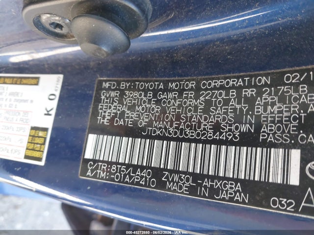 Продажа на аукционе авто 2011 Toyota Prius Five, vin: JTDKN3DU3B0284493, номер лота: 45272880