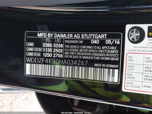 WDDZF4KB0HA034267 Mercedes-Benz E 300 4matic