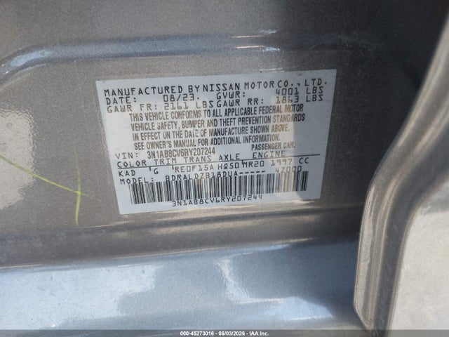 Aukcja sprzedaży 2024 Nissan Sentra Sv Xtronic Cvt, vin: 3N1AB8CV6RY207244, numer aukcji: 45273016