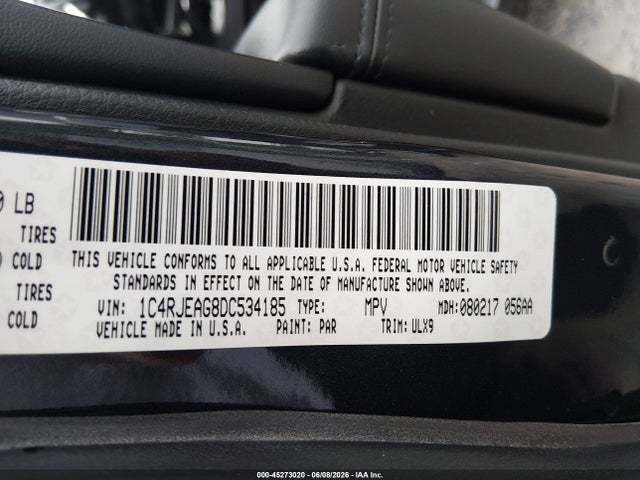 Продаж на аукціоні авто 2013 Jeep Grand Cherokee Laredo, vin: 1C4RJEAG8DC534185, номер лоту: 45273020