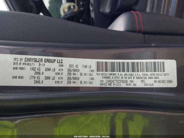 Aukcja sprzedaży 2014 Dodge Durango R/t, vin: 1C4SDHCT7EC576238, numer aukcji: 45273064