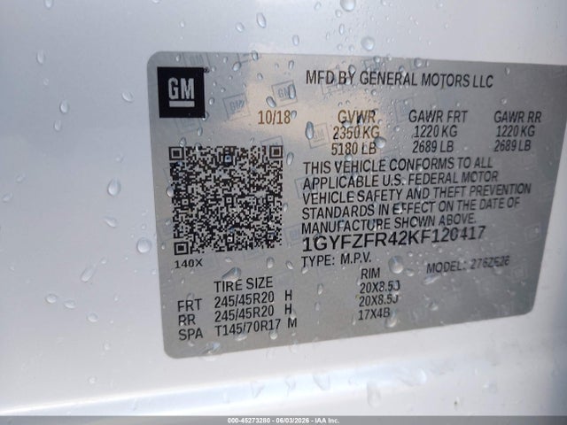 2019 Cadillac Xt4 Awd Sport მანქანა იყიდება აუქციონზე, vin: 1GYFZFR42KF120417, აუქციონის ნომერი: 45273280