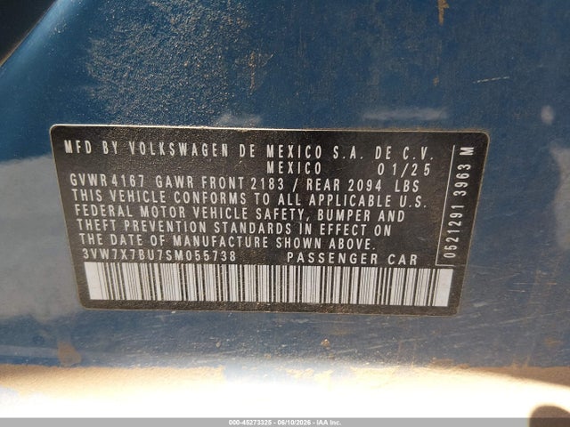 3VW7X7BU7SM055738 Volkswagen Jetta 1.5t Se