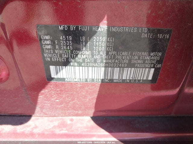 Subaru Legacy 2.5i Premium 2017 4S3BNAD60H3032469 Image 9