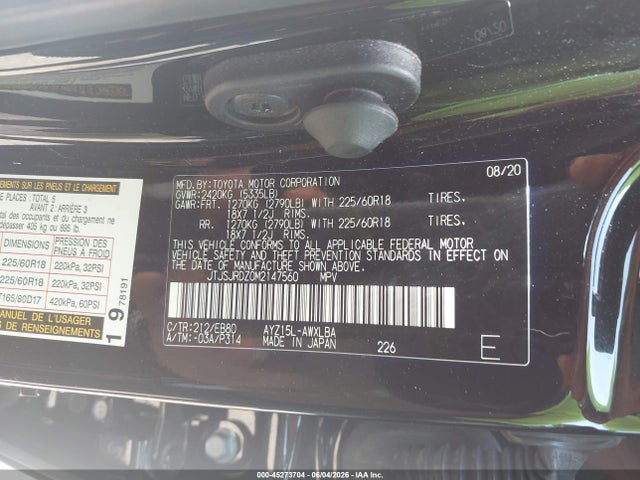 Aukcja sprzedaży 2021 Lexus Nx 300h F Sport Black Line, vin: JTJSJRDZ0M2147560, numer aukcji: 45273704