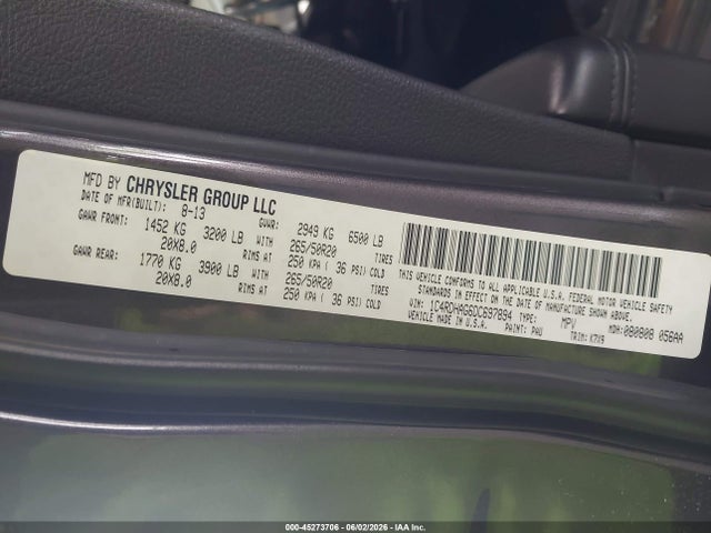 Aukcja sprzedaży 2013 Dodge Durango Sxt, vin: 1C4RDHAG6DC697894, numer aukcji: 45273706