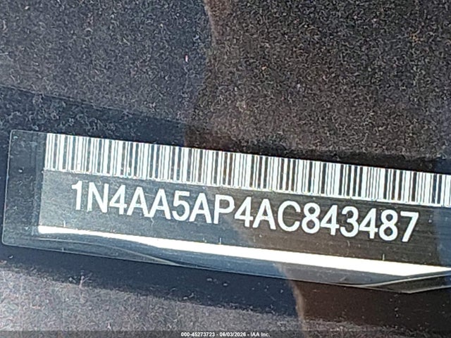 Aukcja sprzedaży 2010 Nissan Maxima 3.5 Sv, vin: 1N4AA5AP4AC843487, numer aukcji: 45273723