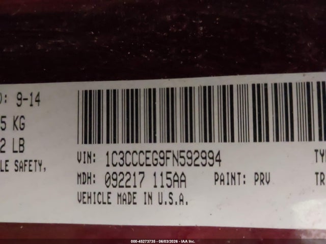 Продаж на аукціоні авто 2015 Chrysler 200 C, vin: 1C3CCCEG9FN592994, номер лоту: 45273735