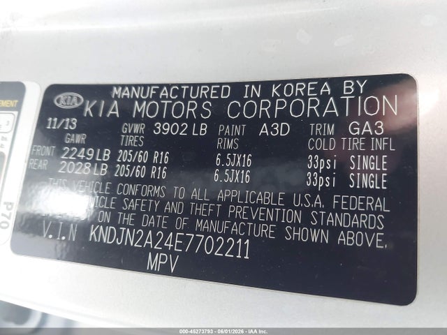 KIA Soul 2014 KNDJN2A24E7702211 Image 9