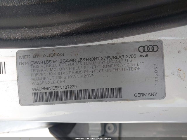 Aukcja sprzedaży 2014 Audi A6 3.0 Tdi Premium Plus, vin: WAUHMAFC5EN137229, numer aukcji: 45273796