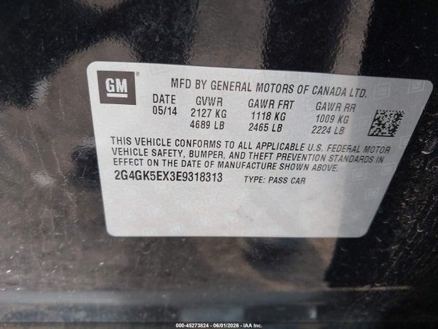 Buick Regal Turbo 2014 2G4GK5EX3E9318313 Image 9
