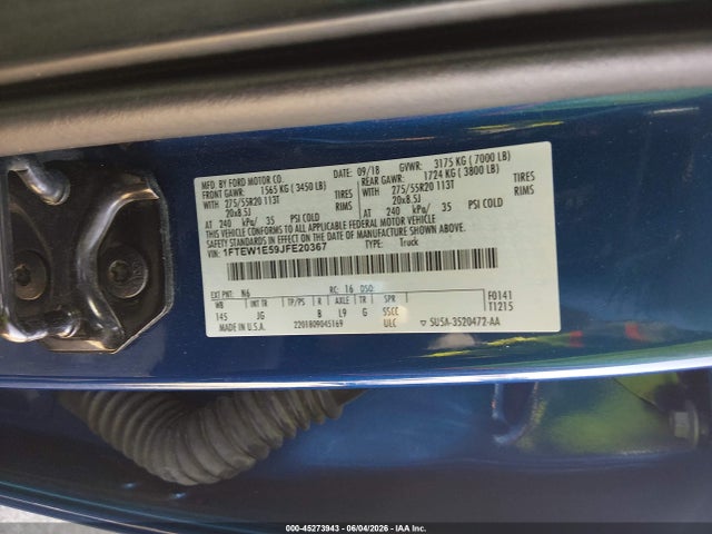 Продажа на аукционе авто 2018 Ford F-150 Xl, vin: 1FTEW1E59JFE20367, номер лота: 45273943