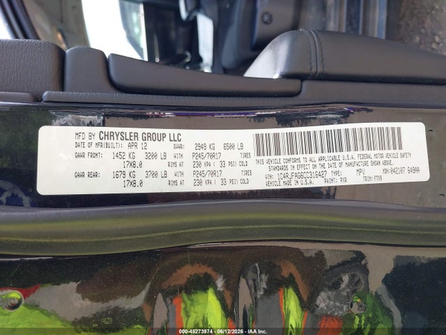 2012 Jeep Grand Cherokee Laredo მანქანა იყიდება აუქციონზე, vin: 1C4RJFAG6CC316427, აუქციონის ნომერი: 45273974