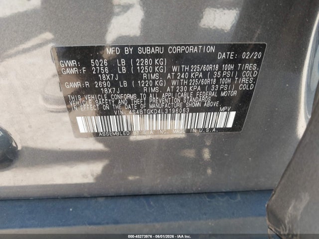 Subaru Outback Onyx Edition Xt 2020 4S4BTGKD4L3196063 Image 9