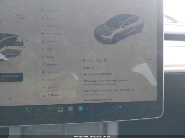 Продаж на аукціоні авто 2023 Tesla Model 3 Rear-wheel Drive, vin: 5YJ3E1EA0PF603600, номер лоту: 45274058