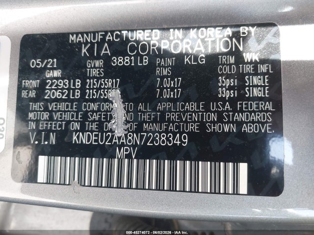 KNDEU2AA8N7238349 KIA SELTOS S