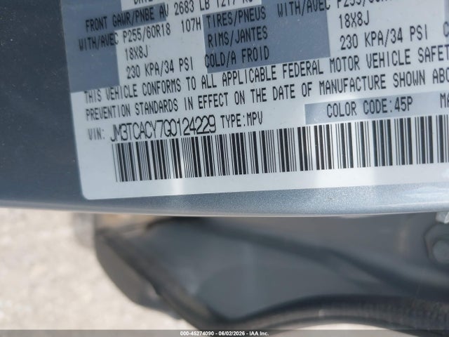 Aukcja sprzedaży 2016 Mazda Cx-9 Touring, vin: JM3TCACY7G0124229, numer aukcji: 45274090