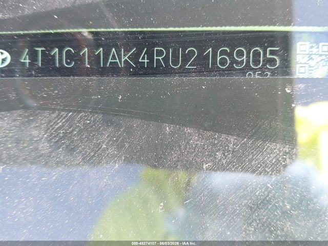 45274107 :رقم المزاد ، 4T1C11AK4RU216905 vin ، 2024 Toyota Camry Le مزاد بيع