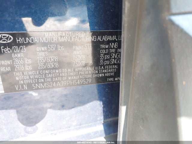 Hyundai Santa Fe Sel 2023 5NMS24AJ9PH549529 Image 9