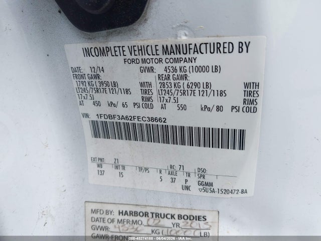 Ford F-350 Xl 2015 1FDBF3A62FEC38662 Image 9