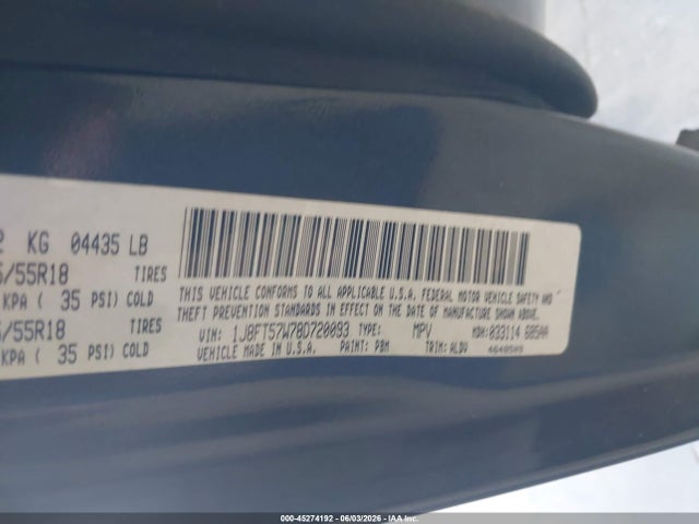 2008 Jeep Compass Limited მანქანა იყიდება აუქციონზე, vin: 1J8FT57W78D720093, აუქციონის ნომერი: 45274192