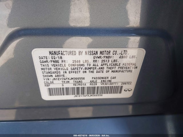 JN1EV7APXJM366556 Infiniti Q50 3.0t Luxe