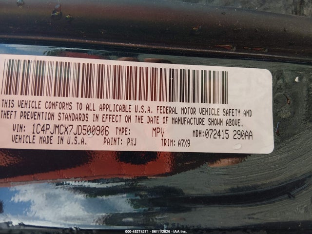 45274271 :رقم المزاد ، 1C4PJMCX7JD500906 vin ، 2018 Jeep Cherokee Latitude 4x4 مزاد بيع