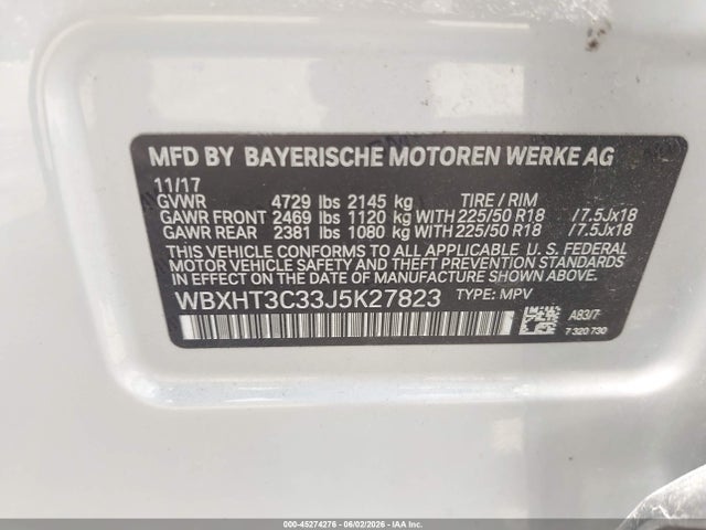 Aukcja sprzedaży 2018 Bmw X1 Xdrive28i, vin: WBXHT3C33J5K27823, numer aukcji: 45274276