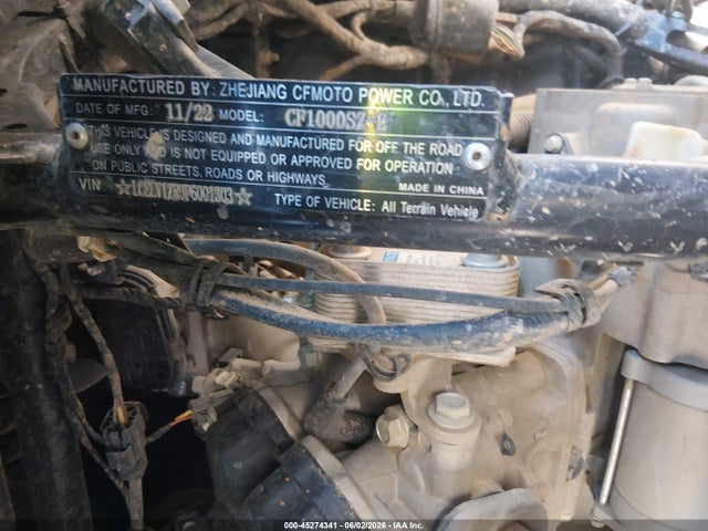 2023 Cf Moto Zforce 950 Ho Sport მანქანა იყიდება აუქციონზე, vin: LCELV1ZR3P6001303, აუქციონის ნომერი: 45274341