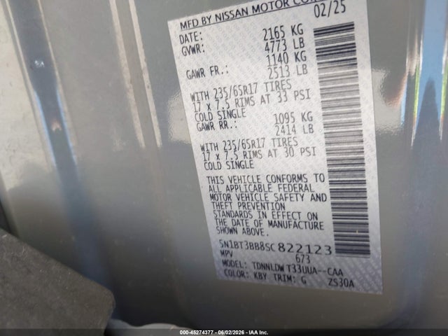 Продажа на аукционе авто 2025 Nissan Rogue Rock Creek, vin: 5N1BT3BB8SC822123, номер лота: 45274377