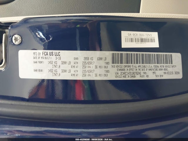 Chrysler Pacifica Hybrid Touring Plus 2018 2C4RC1H72JR276242 Image 9