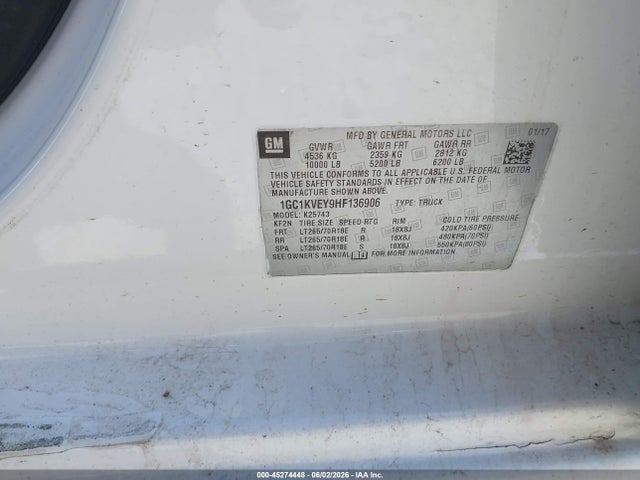 Продаж на аукціоні авто 2017 Chevrolet Silverado 2500hd Lt, vin: 1GC1KVEY9HF136906, номер лоту: 45274448