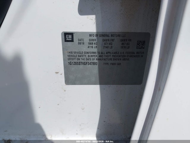 1G1ZE5ST6GF347880 Chevrolet MALIBU 1LT