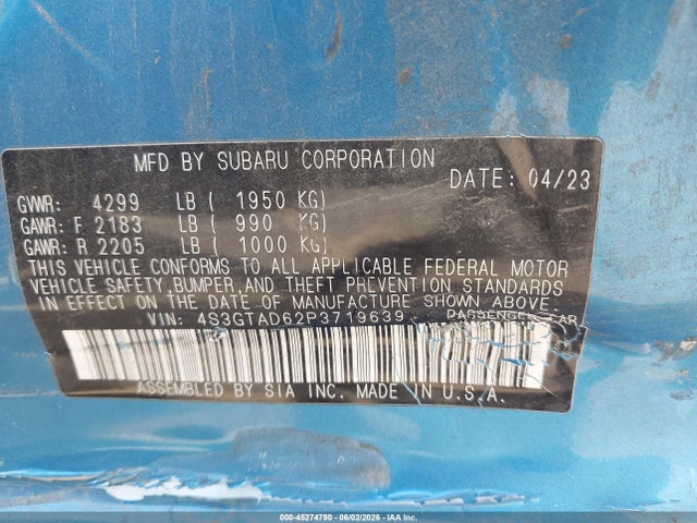 4S3GTAD62P3719639 Subaru Impreza Premium 5-door